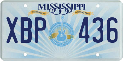 MS license plate XBP436