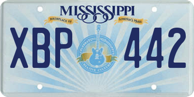 MS license plate XBP442