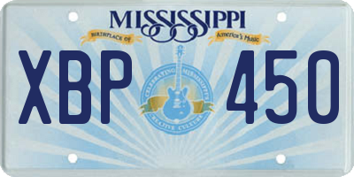 MS license plate XBP450