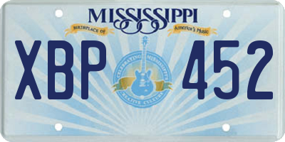 MS license plate XBP452