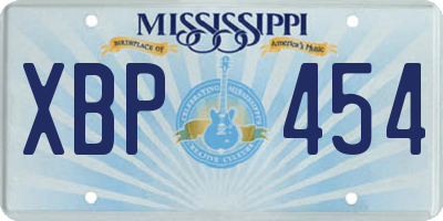 MS license plate XBP454