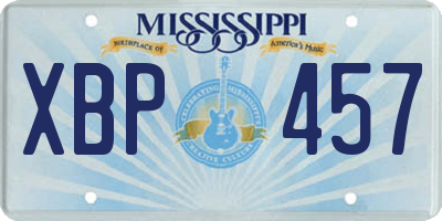 MS license plate XBP457