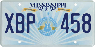 MS license plate XBP458