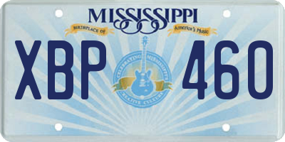 MS license plate XBP460