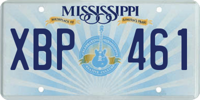 MS license plate XBP461