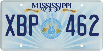 MS license plate XBP462
