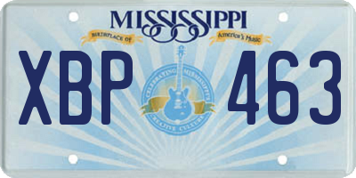 MS license plate XBP463