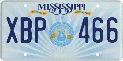 MS license plate XBP466