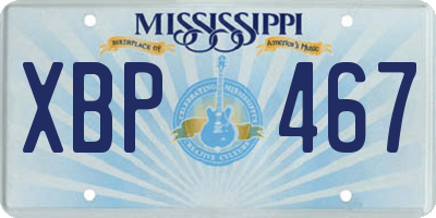 MS license plate XBP467