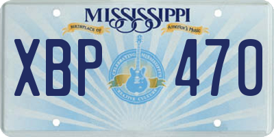 MS license plate XBP470