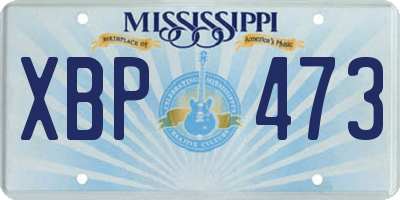 MS license plate XBP473
