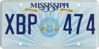 MS license plate XBP474