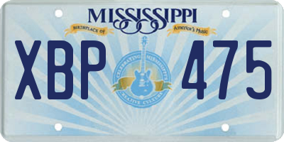 MS license plate XBP475