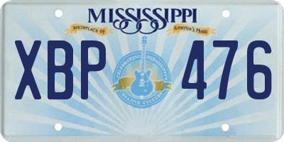 MS license plate XBP476