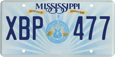 MS license plate XBP477