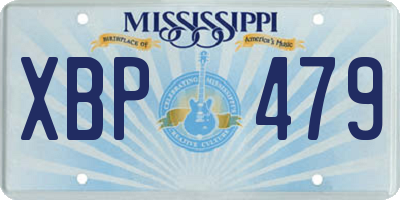 MS license plate XBP479