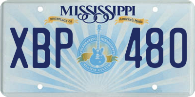 MS license plate XBP480