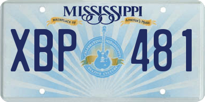 MS license plate XBP481