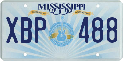 MS license plate XBP488