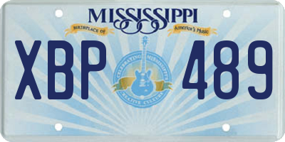 MS license plate XBP489