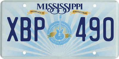 MS license plate XBP490