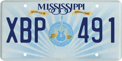 MS license plate XBP491