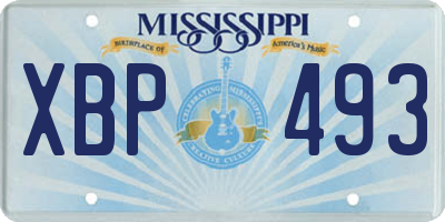 MS license plate XBP493