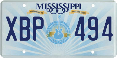 MS license plate XBP494