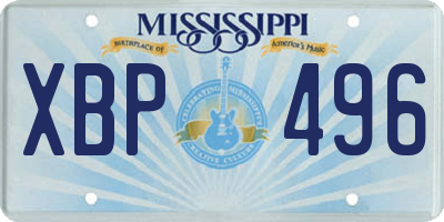 MS license plate XBP496
