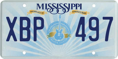 MS license plate XBP497