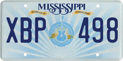 MS license plate XBP498