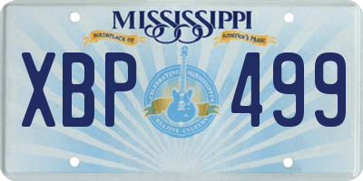 MS license plate XBP499