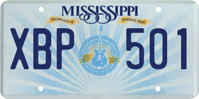 MS license plate XBP501