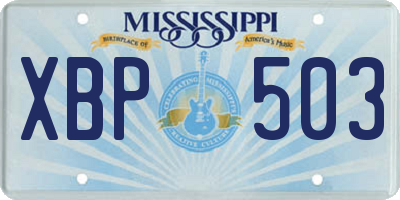 MS license plate XBP503