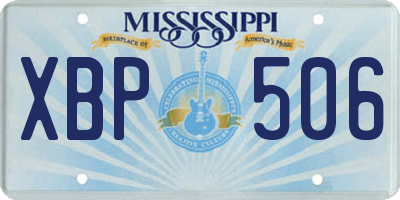 MS license plate XBP506