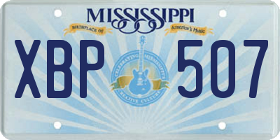 MS license plate XBP507