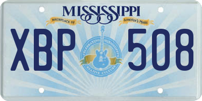MS license plate XBP508