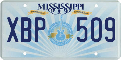 MS license plate XBP509