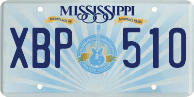 MS license plate XBP510