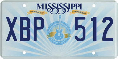 MS license plate XBP512