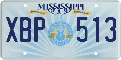 MS license plate XBP513