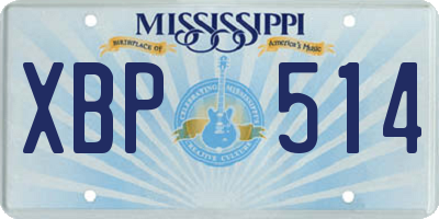 MS license plate XBP514