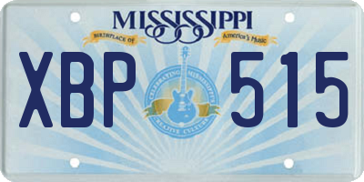 MS license plate XBP515