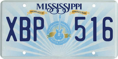 MS license plate XBP516