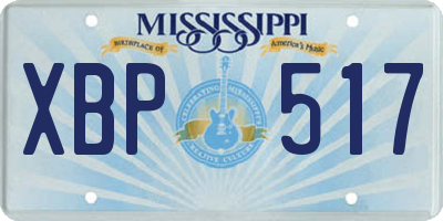 MS license plate XBP517