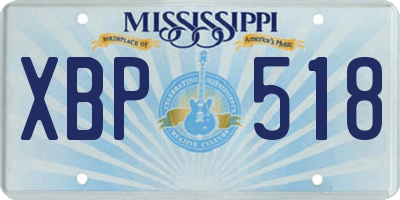 MS license plate XBP518