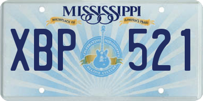 MS license plate XBP521