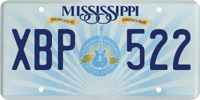 MS license plate XBP522