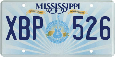 MS license plate XBP526