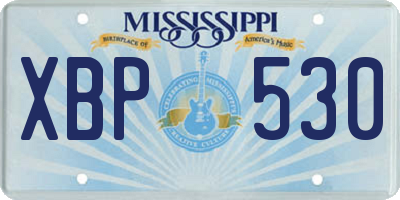MS license plate XBP530